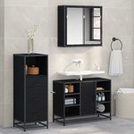 vidaXL Ensemble de mobilier de salle de bain 3 Pièces Chêne noir