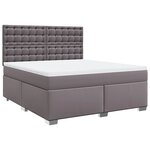vidaXL Sommier à lattes de lit avec matelas Gris 180x200 cm Similicuir