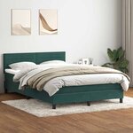 vidaXL Sommier à lattes de lit et matelas et LED vert foncé 160x210cm velours