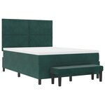 vidaXL Lit à ressorts avec tête de lit Vert foncé 190 x 140 cm Velours