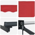 vidaXL Store rétractable manuel avec LEDs Rouge et Anthracite 4 × 3 m