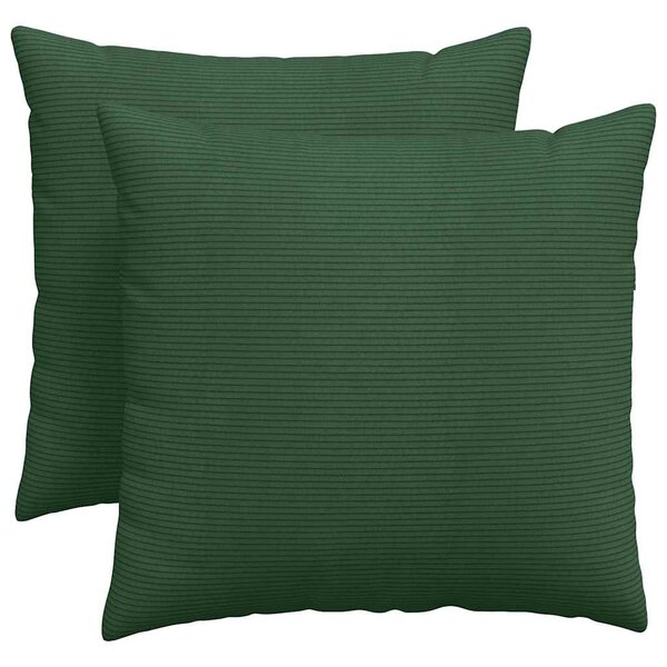 vidaXL Coussins de canapé 2 Pièces Vert foncé 50 x 50 cm