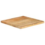 vidaXL Dessus de table 80x80x2 5 cm bord vivant bois massif manguier