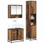 vidaXL Ensemble de mobilier de salle de bain 3 Pièces Bois Ancien