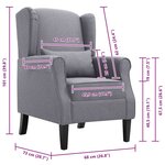 vidaXL Fauteuil gris foncé tissu