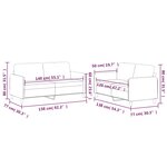 vidaXL Ensemble de canapés 2 Pièces avec coussins Taupe Tissu