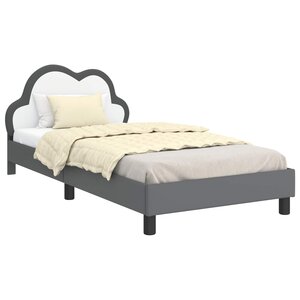vidaXL Cadre de lit pour enfants avec tête de lit Gris clair PU