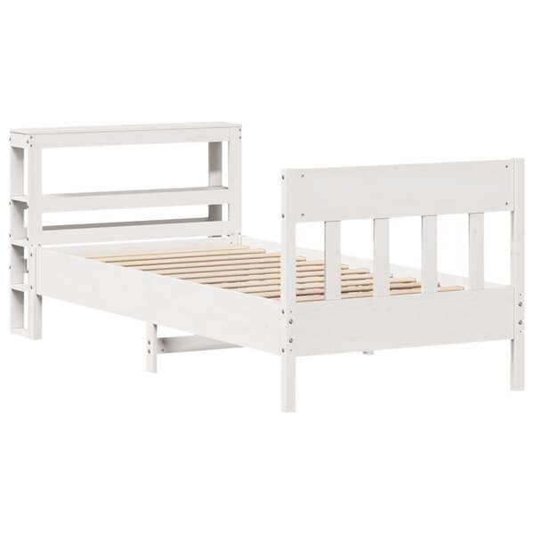 vidaXL Cadre de lit sans matelas blanc 90x200 cm bois de pin massif