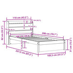 vidaXL Cadre de lit avec tête de lit sans matelas 100x200 cm