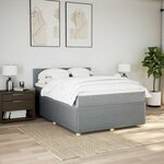 vidaXL Sommier à lattes de lit avec matelas Gris clair 160x200cm Tissu
