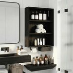 vidaXL Armoire murale de salle de bain Chêne Noir 40 x 10 x 50 cm