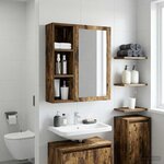 vidaXL Armoire murale de salle de bain Chêne Fumé 20 x 16 x 62 5 cm