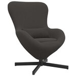 vidaXL Fauteuil œuf Gris foncé Tissu ressemblant à de la laine bouclée