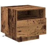 vidaXL Meuble de Chevet avec tiroir 2 Pièces Bois ancien 40 x 39 x 37 cm