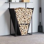 vidaXL Portant de bois chauffage noir 69 5x35x81 cm