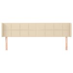 vidaXL Tête de lit avec oreilles Crème 183x16x78/88 cm Tissu