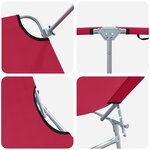 vidaXL Transats pliants 2 Pièces avec auvent Tissu Oxford Rouge 600D