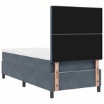 vidaXL Lit à ressort avec matelas et LED Gris foncé 100x200 cm Velours