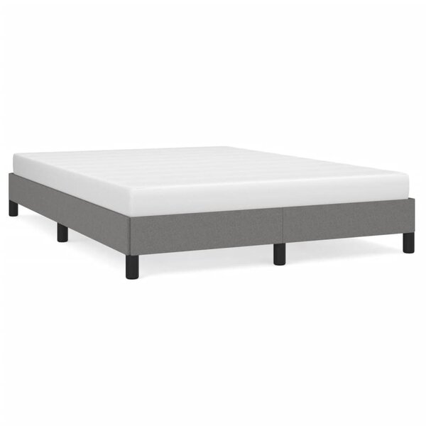 vidaXL Cadre de lit sans matelas gris foncé 140x190 cm tissu
