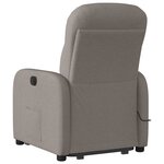 vidaXL Fauteuil inclinable de massage Taupe Tissu