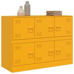 vidaXL Buffet jaune moutarde 99x39x73 cm acier