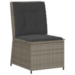 vidaXL Canapé de jardin avec coussin Gris polyrotin