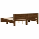 vidaXL Cadre de lit avec tête de lit et LED chêne marron 180x200 cm
