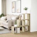 vidaXL Étagère séparatrice de pièce 3 niveaux chêne sonoma 99x29x99 cm