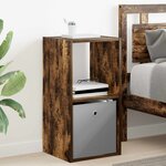 vidaXL Table de chevet Chêne fumé 35 x 32 x 68 5 cm Bois d'ingénierie