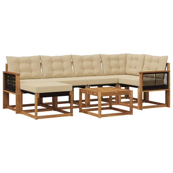 vidaXL Ensemble de canapés d'extérieur 7 pc Naturel et Beige