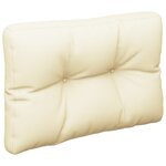 vidaXL Coussin de palette crème 60x40x12 cm tissu