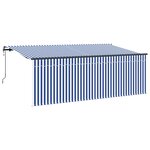 vidaXL Auvent Rétractable Bleu et Blanc 350 x 200 cm