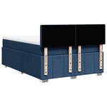 vidaXL Sommier à lattes de lit avec matelas Bleu 140x200 cm Tissu