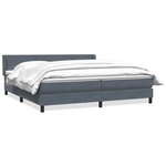 vidaXL Sommier à lattes de lit et matelas gris foncé 180x220cm velours