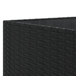 vidaXL Salon de jardin 7 Pièces avec coussins Noir Résine tressée