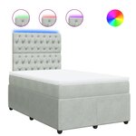 vidaXL Sommier à lattes de lit et matelas Gris clair 120x200cm Velours