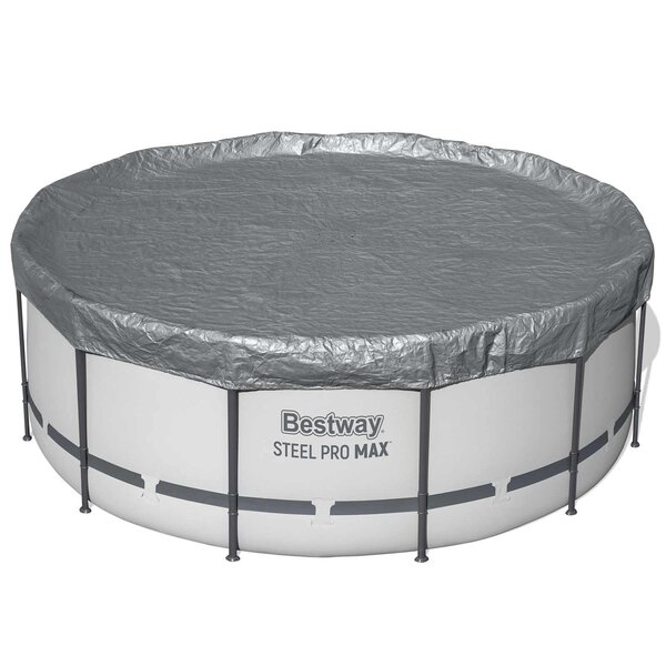 Bestway Couverture de piscine Ø4 88 m Rond Polyester Gris