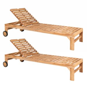 2 Chaises longues en teck ANDORRA