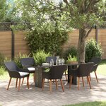 vidaXL Ensemble de salle à manger de jardin 7 pièces Noir Poly Rotin