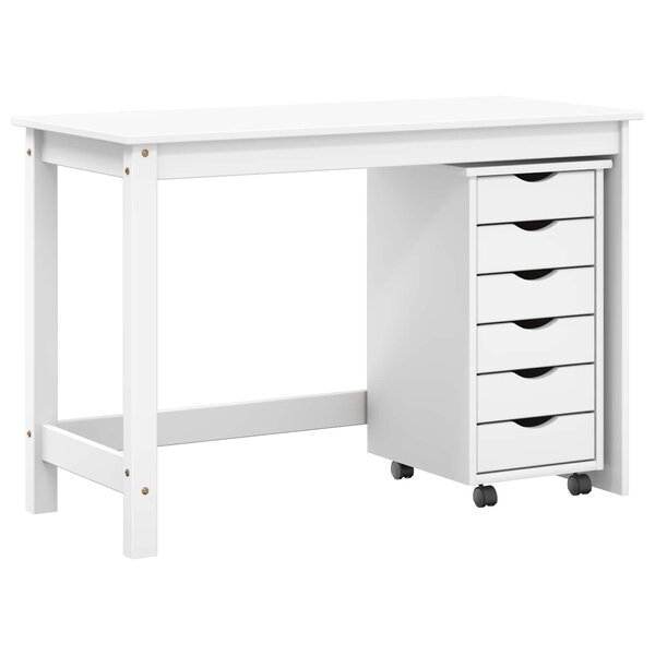 vidaXL Ensemble bureau et cabinet roulant MOSS 2 pc Blanc