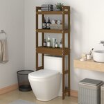 vidaXL Étagère de toilette Marron miel 63x26x171 cm Bois de pin massif