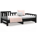 vidaXL Lit coulissant sans matelas noir 2x(90x190) cm