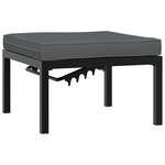 vidaXL Salon de jardin 4 Pièces avec coussins noir aluminium