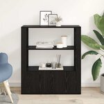 vidaXL Buffet Chêne noir 30 x 80 x 90 cm Bois d'ingénierie