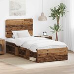 vidaXL Cadre de lit Bois ancien 90 x 190 cm Bois de pin massif