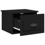 vidaXL Table de chevet murale noir 41 5x36x28 cm