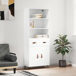 vidaXL Buffet haut Blanc 69 5x34x180 cm Bois d'ingénierie