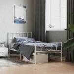 vidaXL Cadre de lit métal sans matelas avec pied de lit blanc 75x190cm