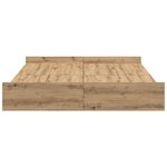 vidaXL Cadre de lit avec rangement Chêne artisanal 140 x 190 cm