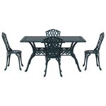 vidaXL Ensemble de salle à manger pour jardin 5 Pièces Vert Aluminium